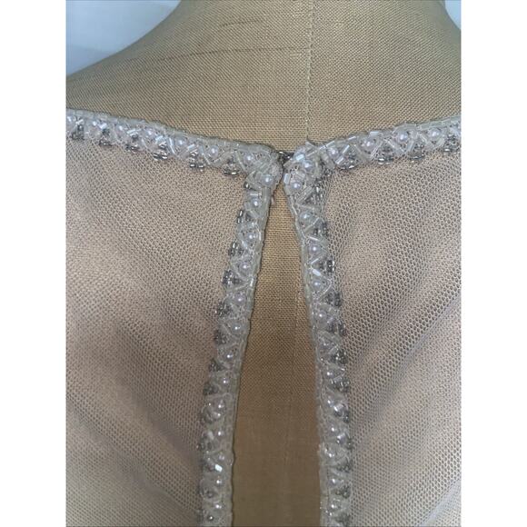 Cameron Blake by Mon Cheri Mother Of The Bride Dress Gown Beige Off White Sz 14 - Picture 10 of 13